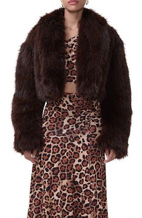 AFRM Stephanie Faux Fur Jacket in Java at Nordstrom, Size X-Small