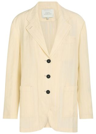 STUDIO NICHOLSON Washed Day Woven Blazer - Off White - 12 (UK12 / M)