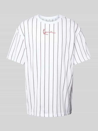 Karl Kani T-Shirt mit Label-Stitching in Weiss, Größe L