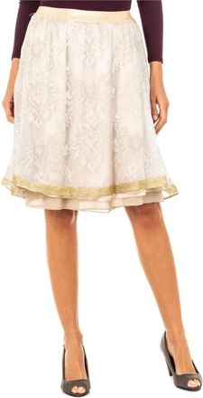 La Martina High Waist Elastische Rok - Dames - Korte rokken - Beige - XL - Polyester - Rokken