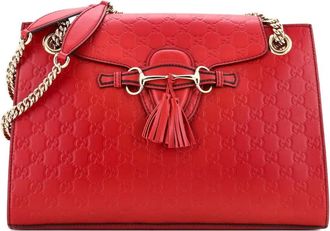 Gucci Emily Chain Flap Guccissima Leather Large shoulder bag - Rood