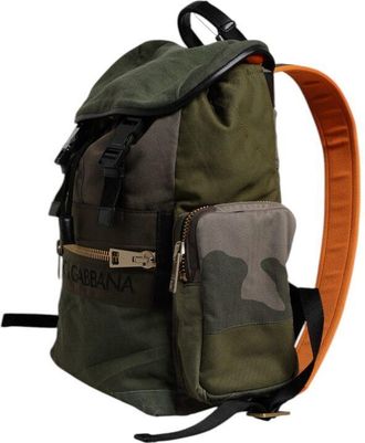 Dolce & Gabbana Dolce & Gabbana Patchwork Military Cotton Backpack Green
