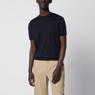 Loro Piana Blue Sea Island cotton crew-neck knit T-shirt
