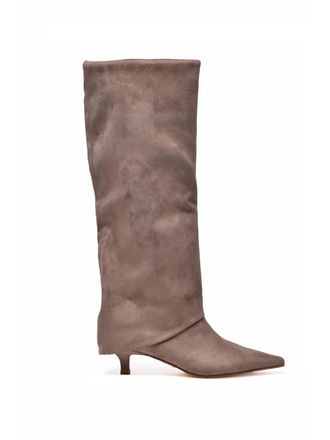 Steve Madden Taupe Polyurethane-Blend Slouchy Boots