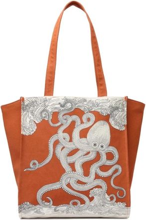 Inou&iuml; Editions Totebag Poseidon - Dames - Shoppers - Oranje - ONE Size - Katoen - Tassen