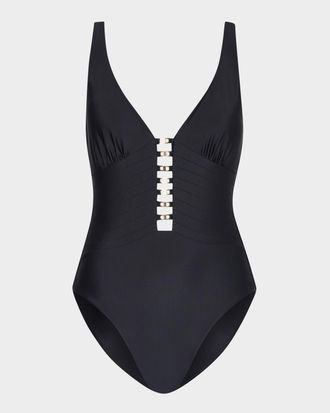 Milly Golden Accent One-Piece Swimsuit