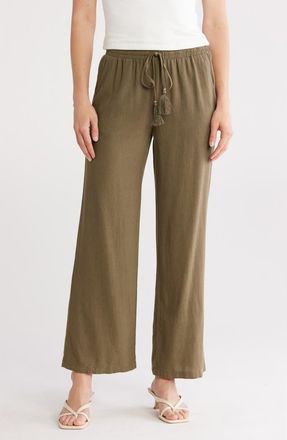 Ellen Tracy Wide-Leg Pants in Lt Olive at Nordstrom Rack, Size X-Small