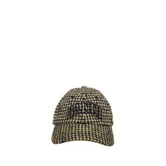 Ganni Gorra de Lana a Cuadros - Accessories - Mujer - Amarillo - ONE SIZE