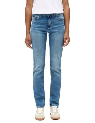 Mustang Slim-fit-Jeans MUSTANG Damen Style Shelby Slim, Damen, Gr. 26, L&auml;nge 34, blau (402 mittelblau), Denim/Jeans, 90% Baumwolle, 6% Polyester, 4% Elasthan,