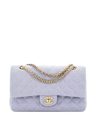Chanel Reissue Chain Double Flap Bag Quilted Jersey Medium shoulder bag - Blauw