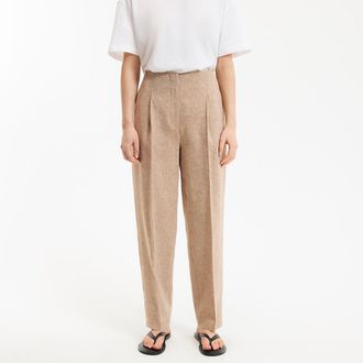 La Redoute Collections Broek met hoge taille van linnen en katoen