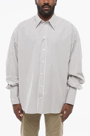 Dolce & Gabbana Camicia in Popeline di Cotone con Motivo Hairline Dolce & Gabbana