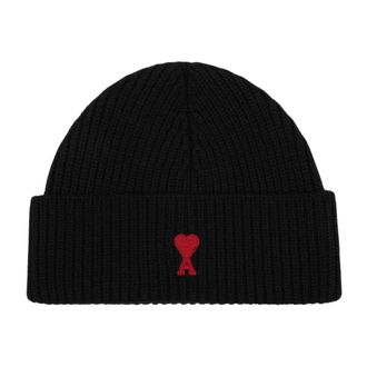 Ami Ami de Coeur Beanie - Heren - Accessoires - Zwart - Maat: ONE Size Zijde