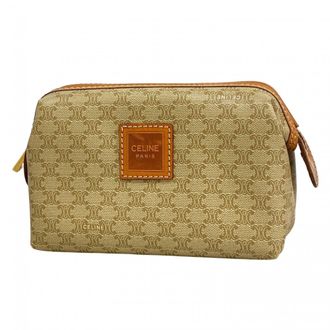 Celine Beige Brown Pvc Pouch (Pre-Owned)