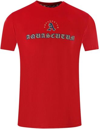 Aquascutum Unisex Adult Script Logo T-Shirt (Rood)