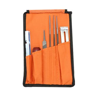 OEM Kit Port&aacute;til Universal Para Afilar Motosierras, Limas Redondas De 5/32 (4 Mm) / 3/16 (4,8 Mm) / 7/32 (5,5 Mm), Lima Plana, Mango, Gu&iacute;a Para Limas Y Es
