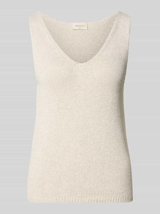 Freequent Stricktop mit V-Ausschnitt in Beige, Gr&ouml;&szlig;e XXL
