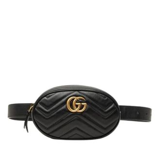 Gucci Pre-owned Quilted Belt Bag - Dames - Pre-owned - Zwart - Maat: ONE Size Zijde