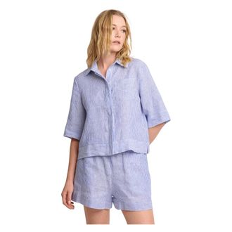 Kocca Shirts, female, Blue, Size: XL Camicia in fantasia a righe