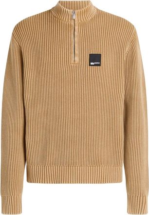 Karl Lagerfeld Maglione con mezza zip - Toni neutri