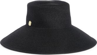 Vince Camuto Down Brim Straw Floppy Hat in Black at Nordstrom Rack