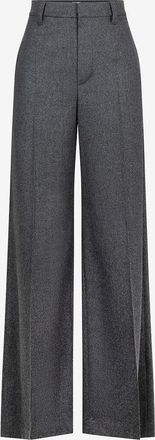 Brunello Cucinelli Woll- und Kaschmirhose mit hoher Taille und weitem Bein