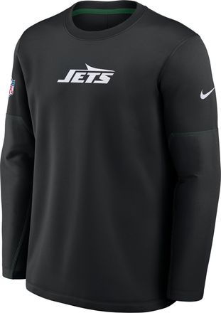 Nike New York Jets Sideline Coaches Nike Mens Therma-FIT NFL Long-Sleeve T-Shirt in Black | 03BR055Y72-MXW
