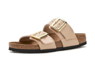 Birkenstock Sydney Luxe Buckle - Patent Womens Sandals Sand : EU 41 (US Womens 10-10.5) Narrow, Synthetic