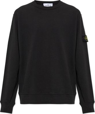 Stone Island Sweatshirt met logopatch - Heren - Sweatshirts - Zwart - L - Katoen - Hoodies & sweatvesten