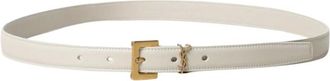 Saint Laurent Accessoires, Dames, Wit, ONE Size, Leer, Luxe Leren Riem
