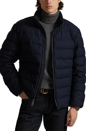 Polo Ralph Lauren The Colden Herringbone Down Jacket in Navy at Nordstrom, Size Xx-Large