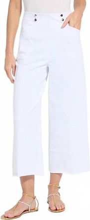Lyss&eacute; Dion Sailor Crop Palazzo Denim Pants In White