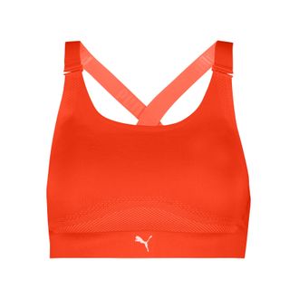 Puma Bustier PUMA PUMA WOMEN 3D KNIT SPORT TOP, Damen, Gr. XXL, N-Gr, flame rot, Single Jersey, Obermaterial: 56% Polyester, 34% Polyamid, 10% Elasthan, BH