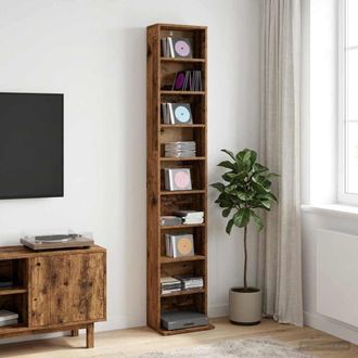 vidaXL Vidaxl Mobile Per Cd Legno Antico 33 X 23,5 X 175 Cm