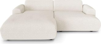 Sia Home Sof&aacute; cama izquierdo 4 plazas boucl&eacute; crema 266 cm