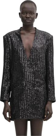 Anine Bing Veneda Mini Jurk - Dames - Feestkleedjes - Zwart - M - Polyester - Kleedjes