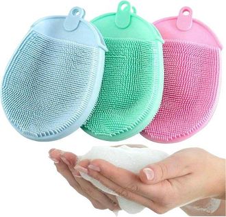 OEM Juego De Guantes Exfoliantes - Guantes De Ba&ntilde;o Y Lavado - Cuidado De La Piel - Limpieza - Dise&ntilde;o De Secado R&aacute;pido - 2 Piezas - Verde