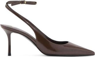 Mango Ankle Strap Pointed Toe Slingback Pump in Chocolate at Nordstrom, Size 8.5Us