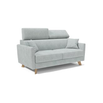 Divani.Store Sof&aacute; cama con reposacabezas ajustables 200 cm azul/ verde