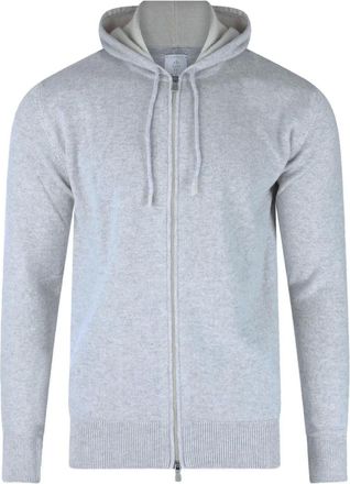 Eleventy Truien & Vesten, Heren, Grijs, XL, Kasjmier, Cashmere Zip-Up Hoodie