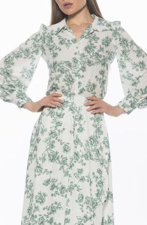 Alexia Admor Rah Covered Button-Down Top in Green Floral at Nordstrom Rack, Size 12