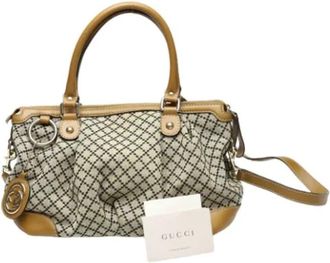 Gucci Pre-owned Canvas gucci-bags - Dames - Vintage Handtas - Beige - ONE Size - Vintage