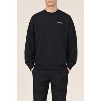 Off-white Mens Black Cotton Sweatshirt, Size XXL