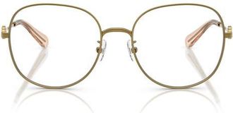 Tory Burch 55mm Round Optical Glasses in Gold Amber at Nordstrom