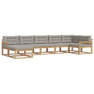 vidaXL Conjunto De Sof&aacute;s De Exterior 7 Pcs Blanco Y Gris Claro Vidaxl