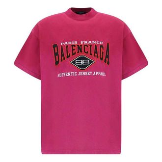 Balenciaga B Authentic Vintage Jersey Oversized T-Shirt Pink 694576TMVA95566