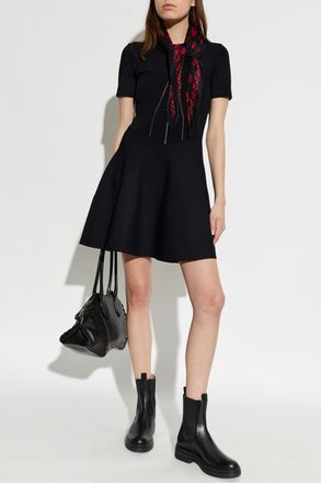Alexander McQueen Short-sleeve Dress, Womens, Black