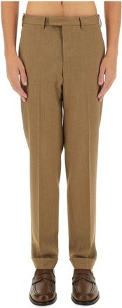 Pantaloni Torino Techno Wasbare Wollen Broek - Heren - Nette broeken - Beige - L - Wol - Broeken