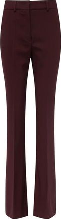 Sportmax Febe Broek - Dames - Wijde Broeken - Rood - 2XS - Wol - Broeken