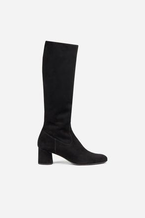 AGL Lorette Water Resistant Velour Boot With Heel in Black at Nordstrom, Size 36.5